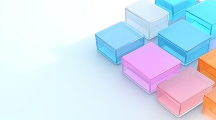 Obraz premium Colorful Glass Cubes Abstract Design Composition