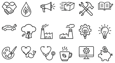 Education and Learning Industry Line Icons Collection