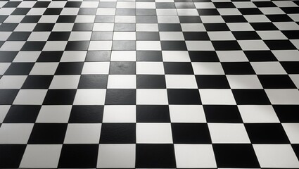 Classic Black and White Checkerboard Floor Design