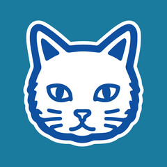 Simple and cute cat head icon cute cat head vector Simple cat head illustration IK 08