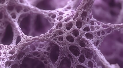 Purple Trabecular Bone Structure Microscopic View