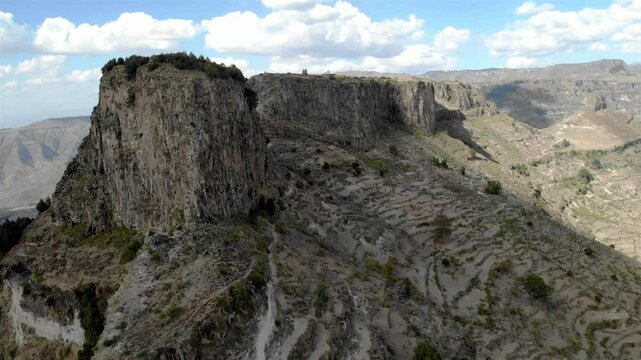 Africa Mountains Landsacpe, Aerial footage
Drone landscape view from Lalibela Granite mountain area, Ethiopia
