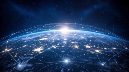 Obraz premium Concept of Network, internet communication. 3d illustration.