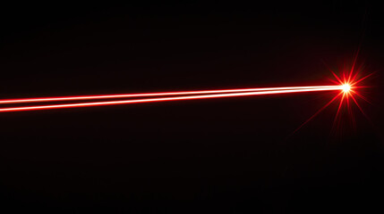 Fototapeta premium Red Laser Beam Isolated on Black Background, Intense and Focused Light Streak, Futuristic and High-Energy Design, Sleek and Minimalist Visual Effect, Perfect for Sci-Fi and Technology Concepts