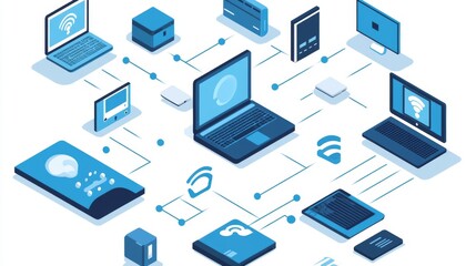 Concept of Network, internet communication. 3d illustration.