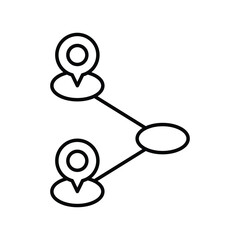 Customer Journey Mapping line icon with white background vector stock illustration