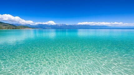 Crystal Clear Turquoise Water Meets Majestic Mountains