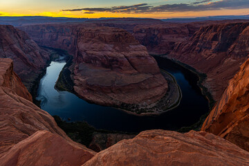 Fototapeta premium Sunset at Horseshoe Bend in Arizona