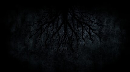 Obraz premium Dark Abstract Roots, Creeping Shadows, Mysterious Artwork