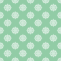 mint green and white color ditsy ethnic motif seamless pattern for wallpaper, textile and tile