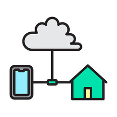 Smart House with Cloud Storage Filled