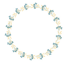 Flower wreath with flowers and leaves