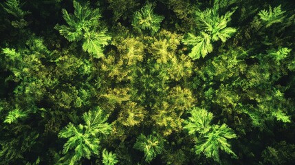 Green Forest Canopy: Aerial Top View Promoting Carbon Neutrality and Environmental Conservation