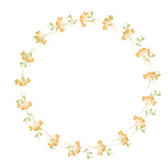 Flower wreath with flowers and leaves