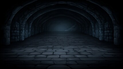 Dark Medieval Stone Archway Tunnel Passage