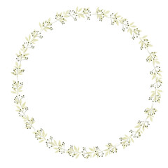 Flower wreath with flowers and leaves