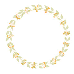 Flower wreath with flowers and leaves