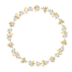 Flower wreath with flowers and leaves