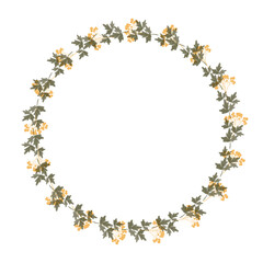 Flower wreath with flowers and leaves