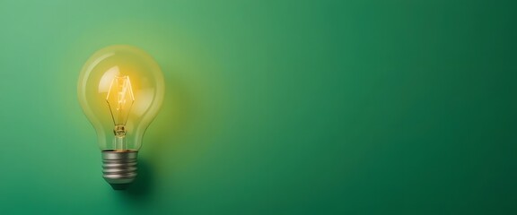 light bulb on green background