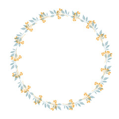 Flower wreath with flowers and leaves