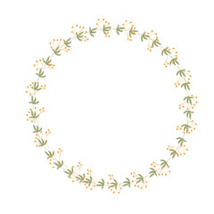Flower wreath with flowers and leaves