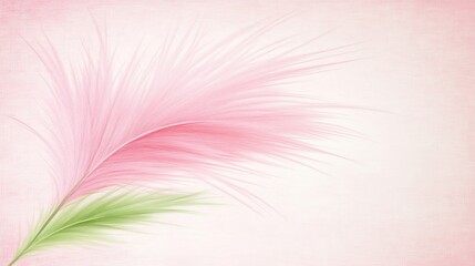 Obraz premium Delicate Pink Feather Grass on Soft Pink Background