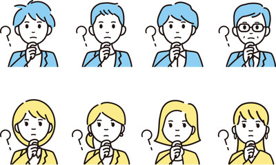 ビジネスパーソンの人物アイコン・アバターアイコンセット