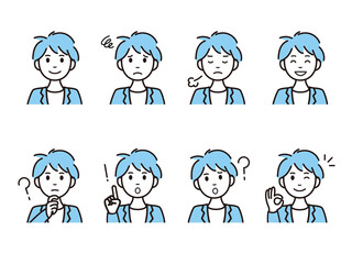 ビジネスマンの人物アイコンセット