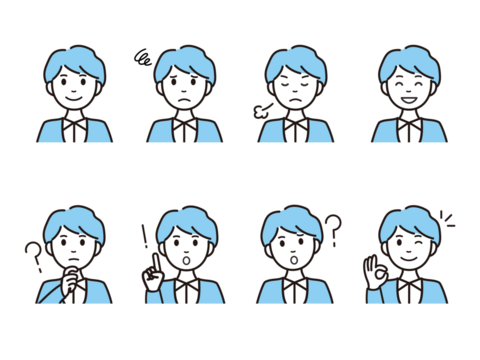 ビジネスマンの人物アイコンセット