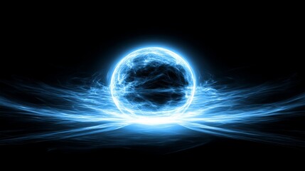 Obraz premium Electric Blue Plasma Sphere Energy Orb Abstract Art