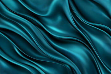 Fototapeta premium Teal Silk Drape Abstract 3D Background