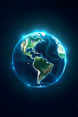 Fototapeta premium Global Planet Earth 3D Illustration: A Comprehensive View of Our World