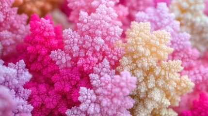 Fototapeta premium Abstract Pink And Yellow Fractal Flower Clusters