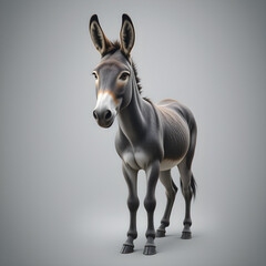 Obraz premium Adorable Donkey Standing Portrait.