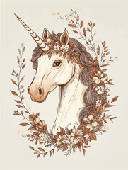 Vintage unicorn illustration