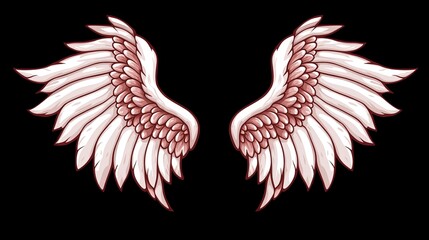 Obraz premium Elegant Pink Wings Design Fantasy Art Illustration