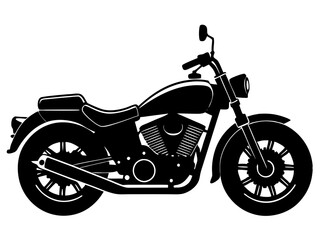 Fototapeta premium motorcycle black silhouette vector, Simple silhouette Design vector icon with white background.