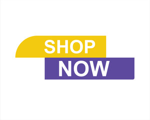 shop now button. Promotion sign on white background

