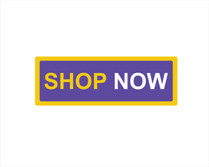 shop now button. Promotion sign on white background


