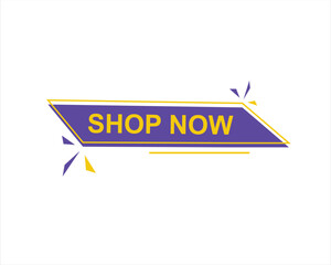 shop now button. Promotion sign on white background


