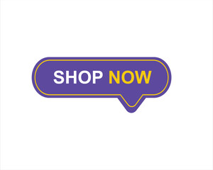 shop now button. Promotion sign on white background

