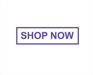 shop now button. Promotion sign on white background

