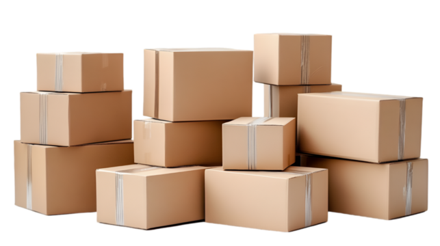 cardboard boxes isolated on white