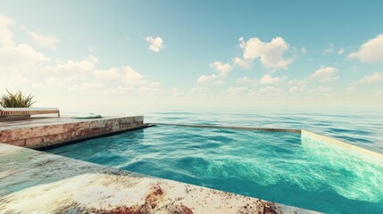 Swimming pool overlooking the ocean