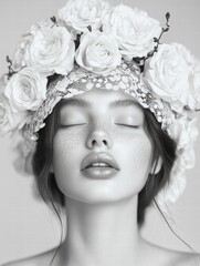 Modern fashion portrait studio intricate renaissance-inspired aesthetic artistic close-up elegance