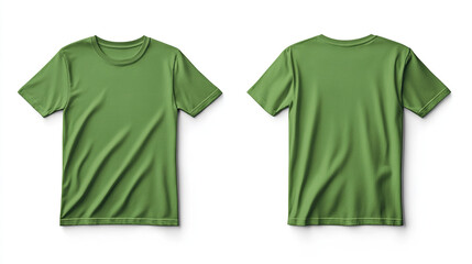 Green T-Shirt Template: Front and Back