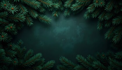 frame with fir branches