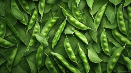 Fototapeta premium Background with green pea pods