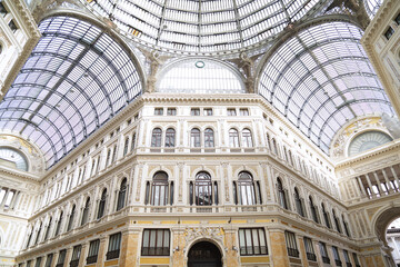 Gallery Umberto I in the city of Naples. Campania, Italy.